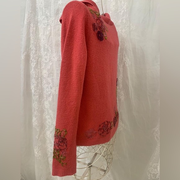 Vintage 2002 Susan Bristol red embroidered sweater long sleeve size M - Picture 4 of 13